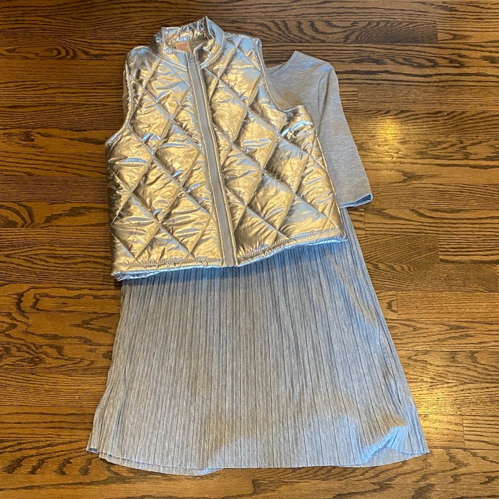 Gray Vest with Puffy Vest, size 14-16 Girls.